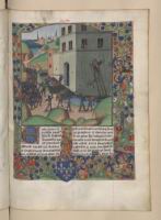 Francais 77, fol. 345, Siege de Purnon (1369)